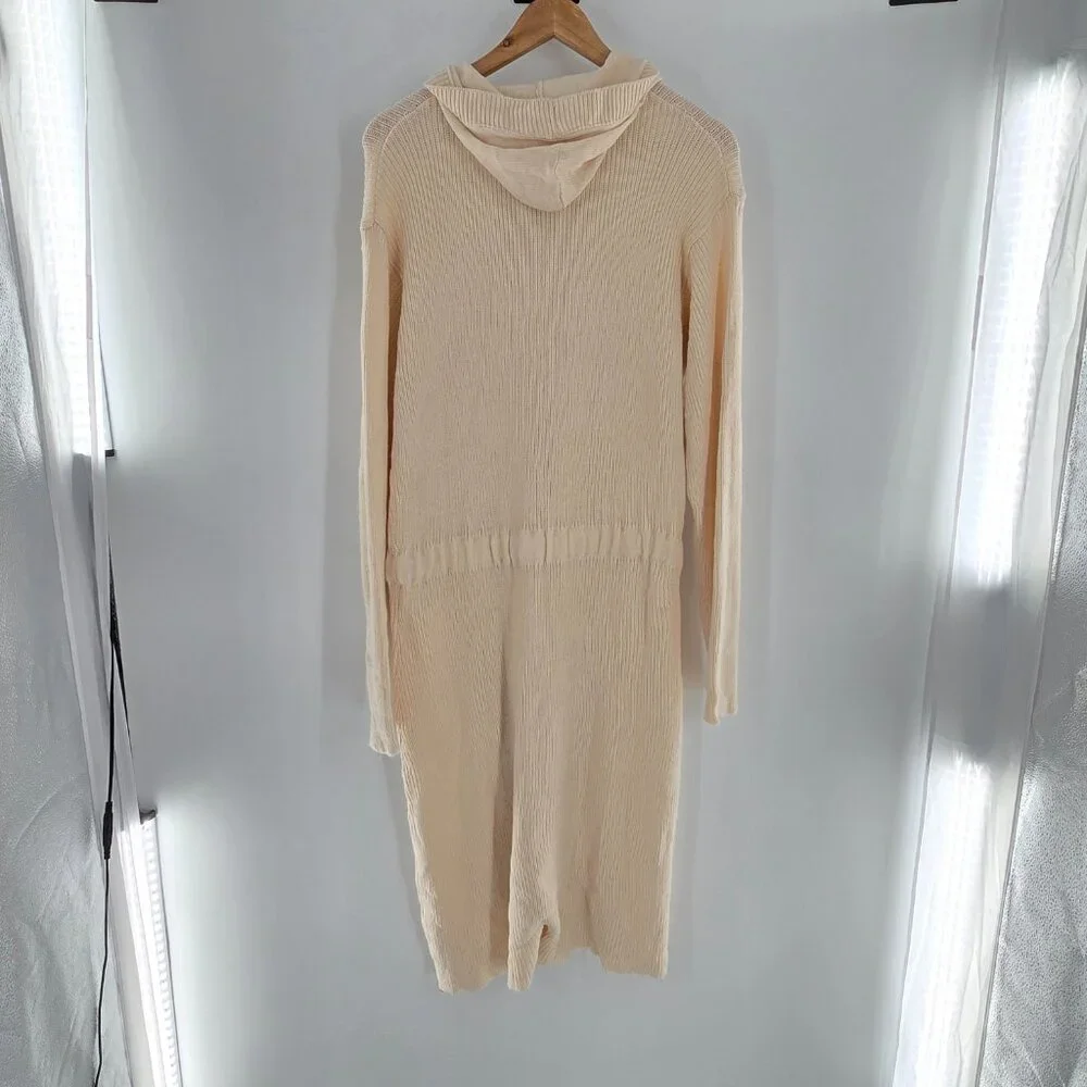 Nasty Gal Womens Recycled Knitted Ribbed Hooded Long Sleeve Rompee Sz Large Sand - Picture 7 of 12